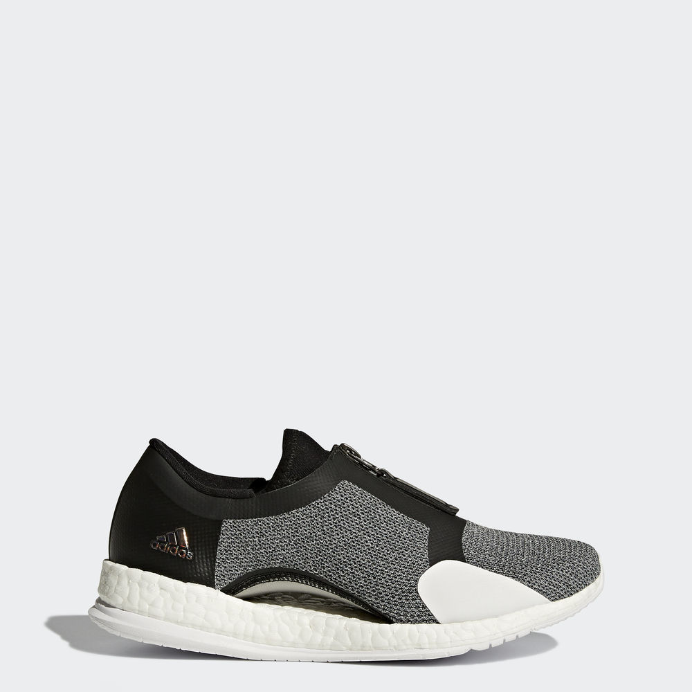 Adidas Pure Boost X Trainer φερμουάρ - αθλητικα παπουτσια γυναικεια - Γκρι/Μαυρα/Ασημι Μεταλλικός/Ασ